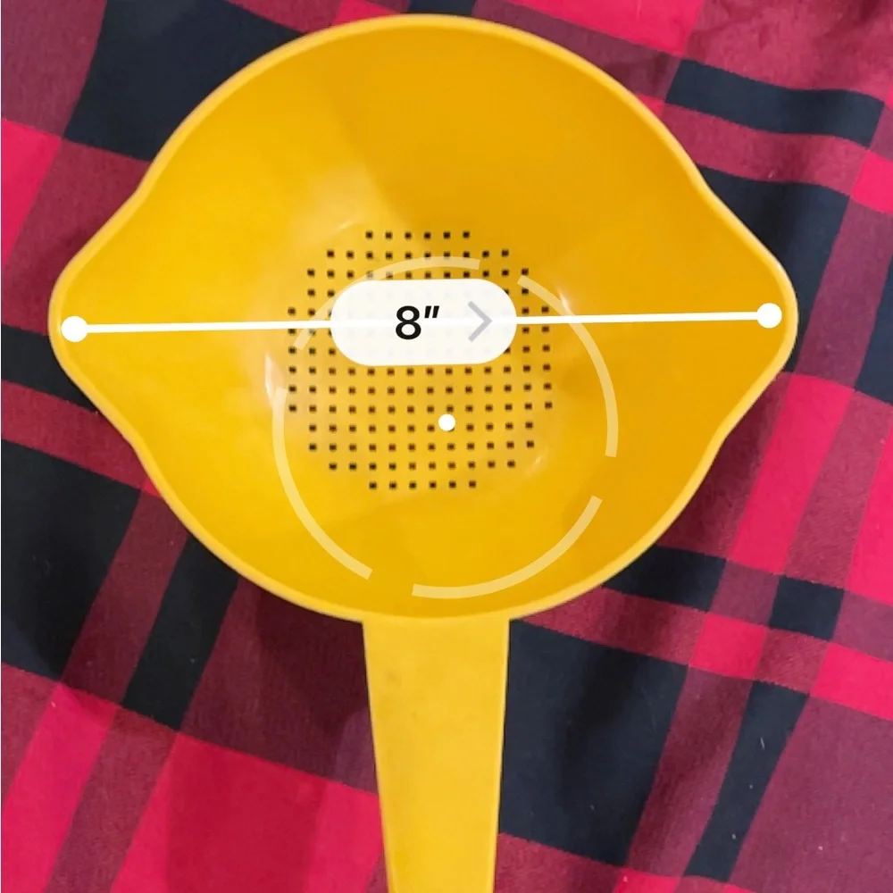 Vintage 1980s 8 inch 1Qt Tupperware Yellow Colander Strainer #1200